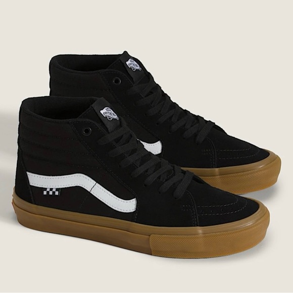 Vans Shoes - Vans Black White High-Top Skate Sneakers with Gum Sole
